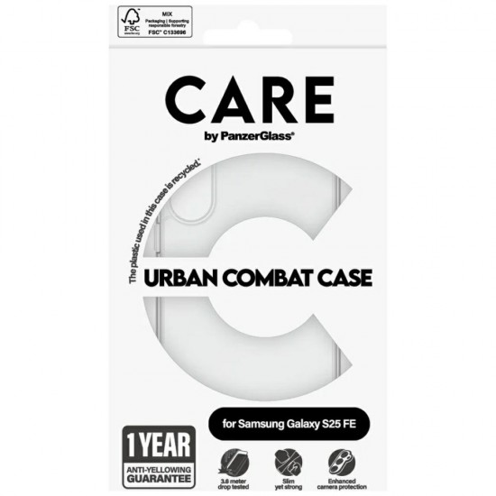 CARE by PanzerGlass Flagship Urban Combat Case for Samsung Galaxy S25 FE - Transparent