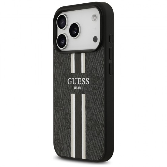 Guess 4G Printed Stripes MagSafe case for iPhone 17 Pro - black