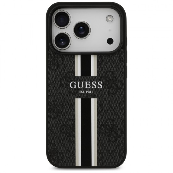 Guess 4G Printed Stripes MagSafe case for iPhone 17 Pro - black