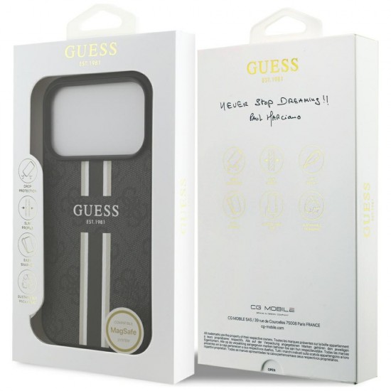Guess 4G Printed Stripes MagSafe case for iPhone 17 Pro - black