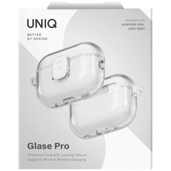 Uniq Glase Pro Case for AirPods Pro 3 Lock Case - Transparent