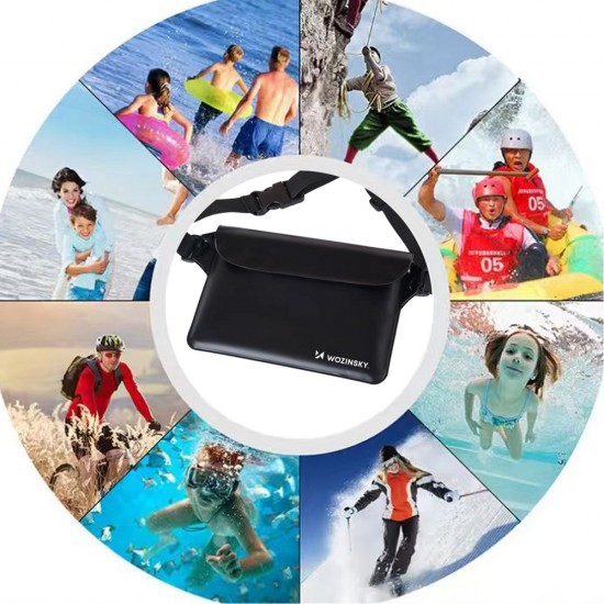 Wozinsky WWS-01 Waterproof PVC Waist Bag - Black