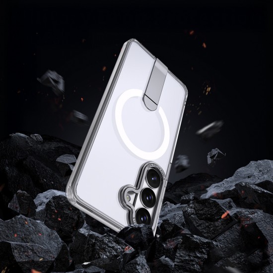 Hybrid Armor X Case for Samsung Galaxy S26 Plus with Stand, Compatible with MagSafe - Transparent