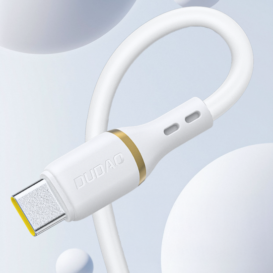 Dudao L25L USB-A - Lightning Cable 1m 30W with Soft Silicone Braid - White