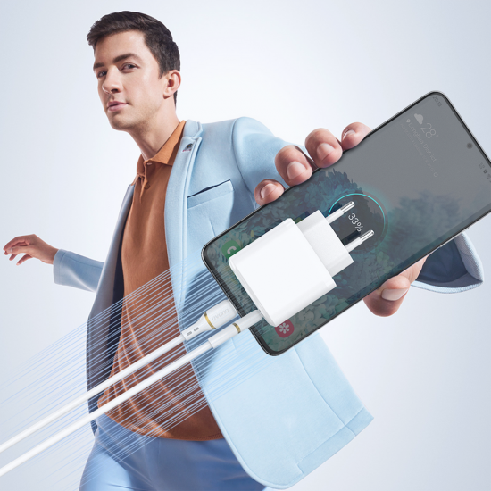 Dudao L25L USB-A - Lightning Cable 1m 30W with Soft Silicone Braid - White