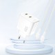 Dudao A28PEU PD 45W GaN 2xUSB-C Wall Charger - White