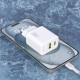 Dudao A27TCEU PD 30W GaN USB-A USB-C Wall Charger with USB-C Cable - White
