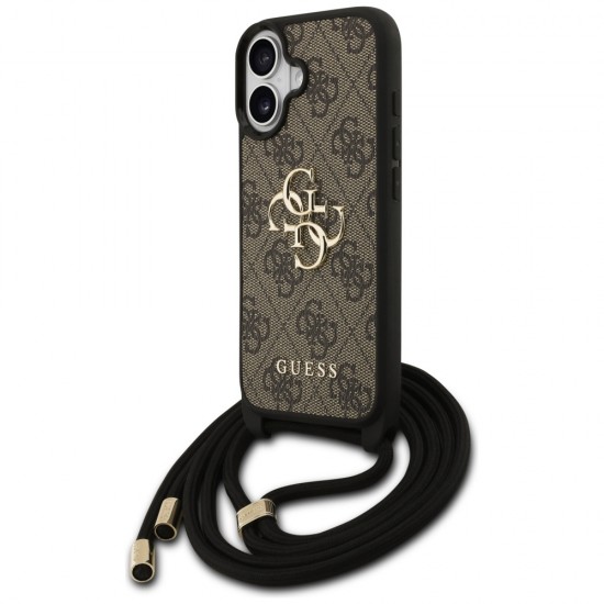 Guess 4G Big Logo Cord Stap Crossbody Case for iPhone 17 - Brown
