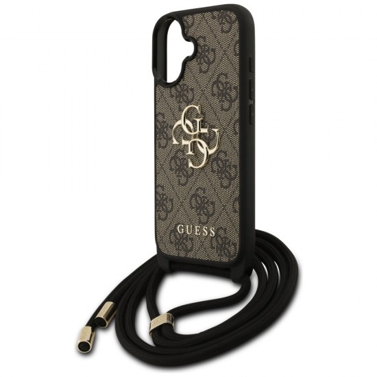 Guess 4G Big Logo Cord Stap Crossbody Case for iPhone 17 - Brown
