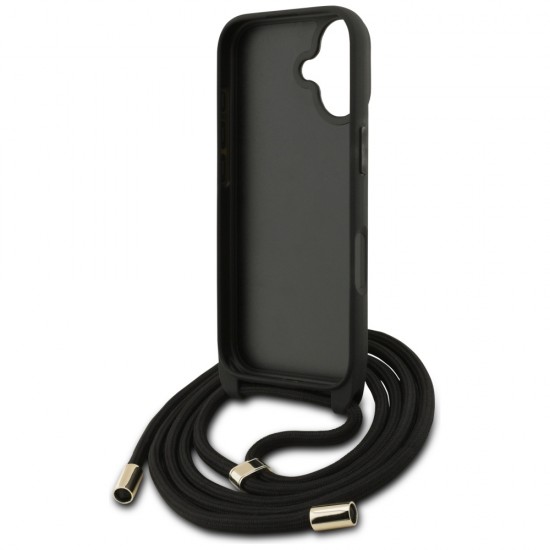 Guess 4G Big Logo Cord Stap Crossbody Case for iPhone 17 - Black