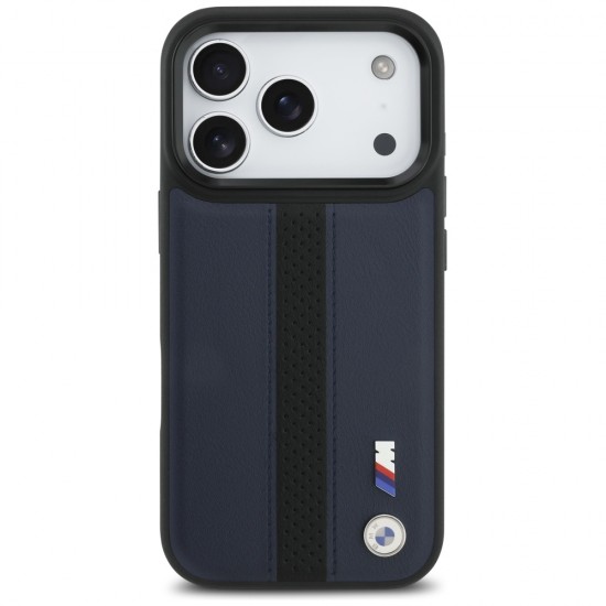 BMW M Perforated Stripe Logo MagSafe Case for iPhone 17 Pro - Navy Blue
