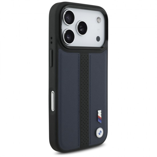BMW M Perforated Stripe Logo MagSafe Case for iPhone 17 Pro - Navy Blue