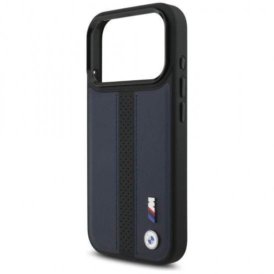 BMW M Perforated Stripe Logo MagSafe Case for iPhone 17 Pro - Navy Blue