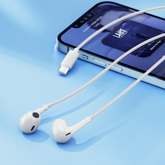 QCY LH1 In-Ear Wired Headphones with Remote and Microphone 1.15m - White