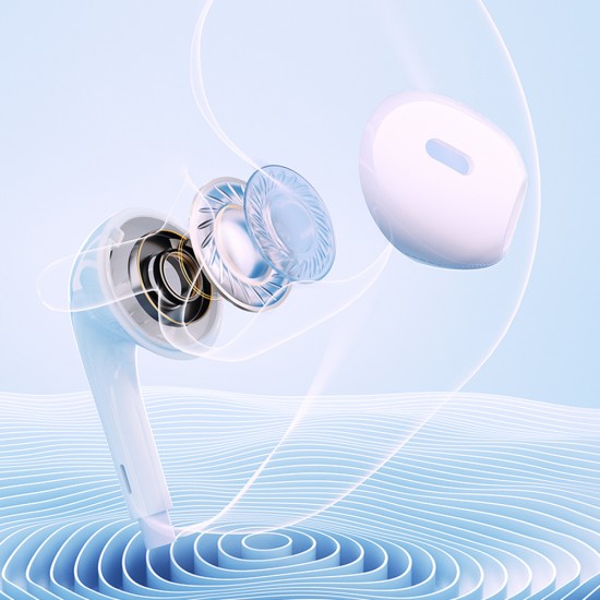 QCY LH1 In-Ear Wired Headphones with Remote and Microphone 1.15m - White