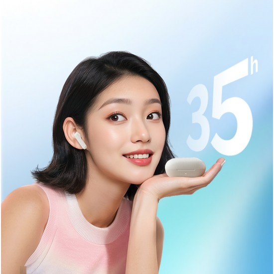 QCY Buds In-Ear Headphones with ENC SBC IPX4 Bluetooth 5.4 - White