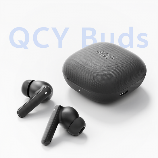 QCY Buds TWS IPX4 Bluetooth 5.4 In-Ear Headphones - Gray