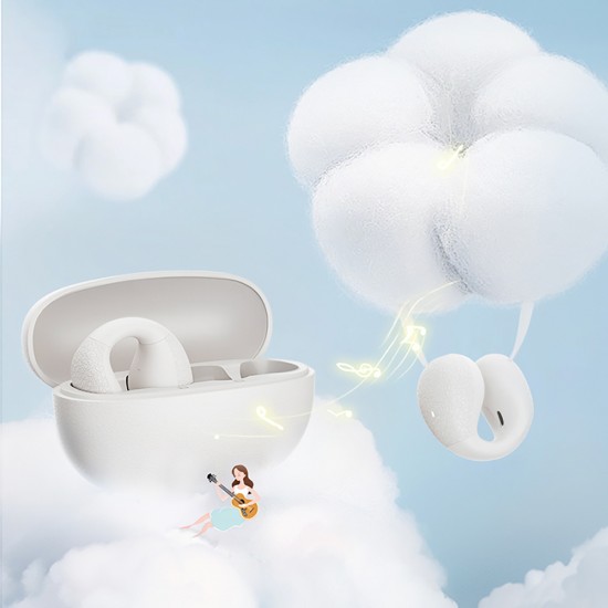 OWS QCY Crossky C10 Earphones with ENC Clip IPX5 Bluetooth 5.4 - White