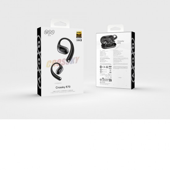 OWS QCY Crossky R70 LDAC IPX5 Headphones with Ear Hooks - Black