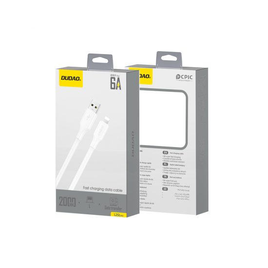 Dudao L2sL USB-A - Lightning 6A Cable 1.2m - White