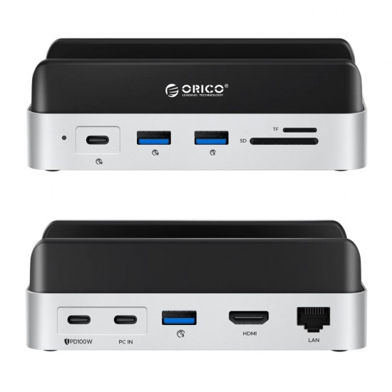 Orico MiniDock 10-in-1 Docking Station with SSD Hard Drive Bay - Silver