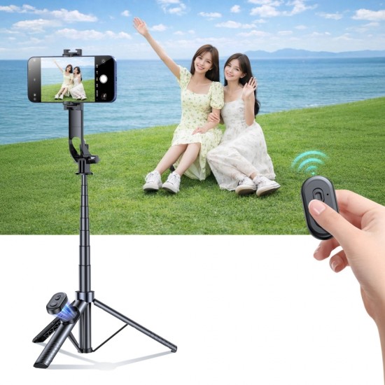 Wozinsky Selfie stick WC1Y30S telescopic tripod 1.3m with phone holder - black