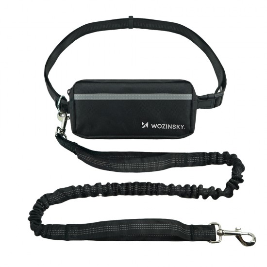 Wozinsky WPST-01 Hip Belt with Pouch and Elastic Leash for Running with a Dog - Black