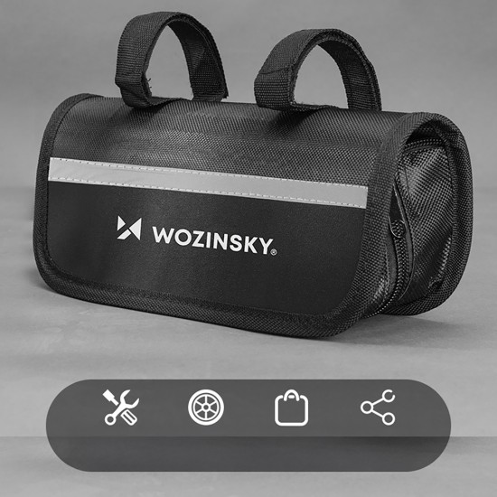 Wozinsky WMZ-01N tool kit, 16-in-1 bicycle multitool, pump, wrenches, inner tube kit - black