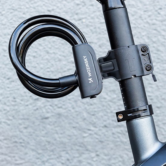 Wozinsky WPB-01R Portable Bike Lock with Anti-Theft Cable and 2 Keys for Electric Bikes and Motorcycles - Black