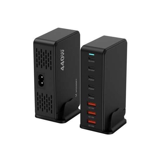 Wozinsky WSL-440 200W GaN QC3 Charging Station - Black