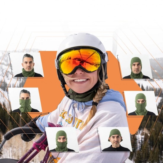 Qunature 13230023014 ski balaclava bike motorcycle balaklava size M - green