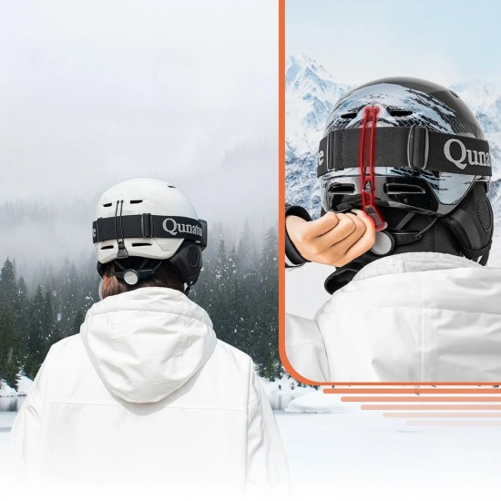 Qunature 10130003001 Ski Helmet with Earmuffs for Snowboard 58-61 cm - White