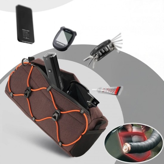 Rockbros 30110054003 Handlebar Bicycle Bag 2.2L - Brown