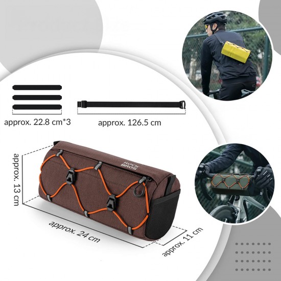 Rockbros 30110054003 Handlebar Bicycle Bag 2.2L - Brown