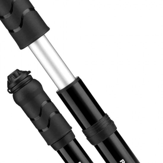 Rockbros 810PCS-HP Mini Hand Bicycle Pump with Presta & Schrader Hose - Black