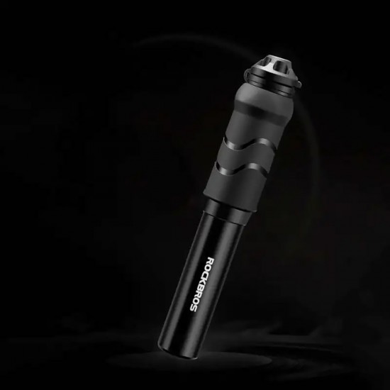 Rockbros 810PCS-HP Mini Hand Bicycle Pump with Presta & Schrader Hose - Black