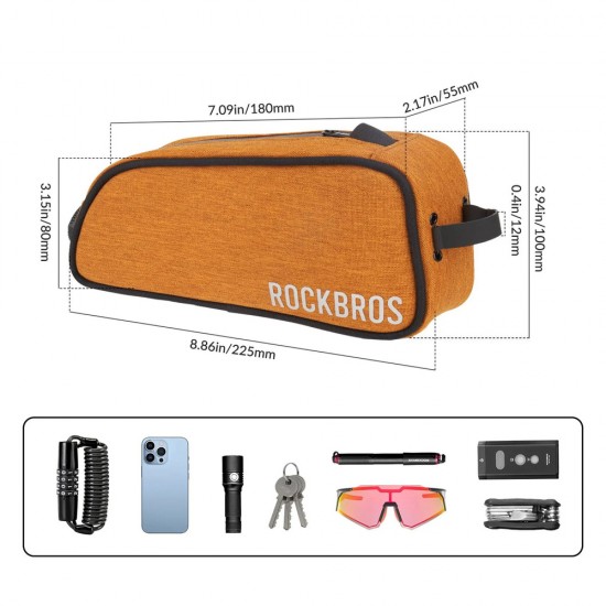 Rockbros 30120045004 ROAD TO SKY bicycle bag for the top frame tube, waterproof, 0.7L - orange