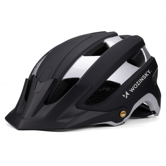 Wozinsky MTB bicycle helmet with removable visor, lightweight L - black and silver