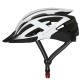 Wozinsky MTB Bike Helmet with Removable Visor and Rear USB Light M - Black and White