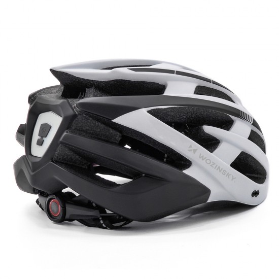 Wozinsky MTB Bike Helmet with Removable Visor and Rear USB Light M - Black and White