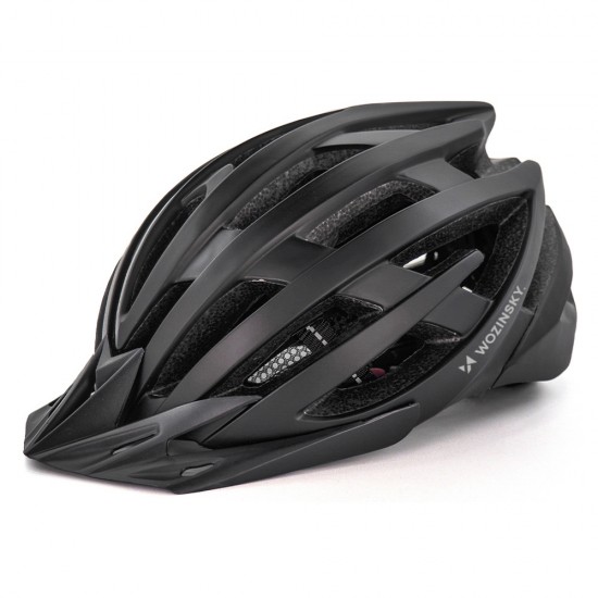 Wozinsky MTB Bike Helmet with Removable Visor and Rear USB Light M - Black