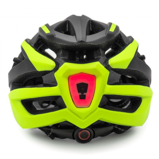 Wozinsky MTB Bike Helmet with Removable Visor and Rear USB Light M - Black and Yellow