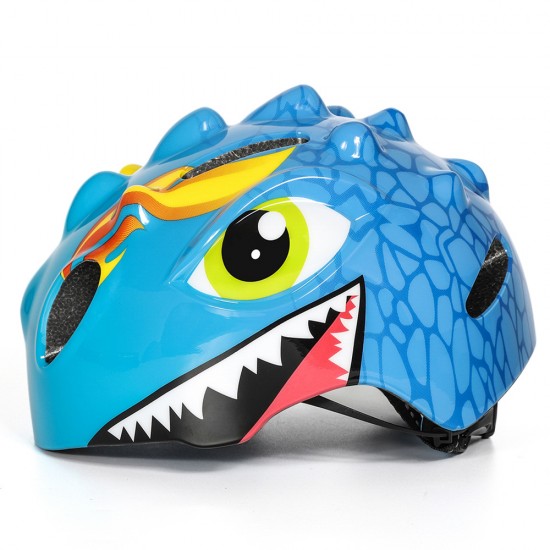 Wozinsky Children's Bicycle Helmet, Dragon Pattern, Lightweight, S - Blue