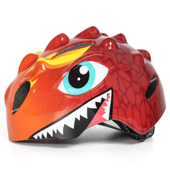 Wozinsky Children's Bicycle Helmet, Dragon Pattern, Lightweight, S - Red