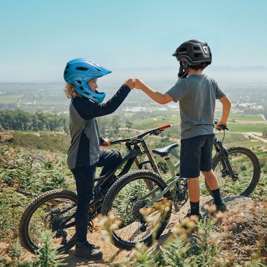 Wozinsky Kids Full Face Bike Helmet with USB Rear Light S - Blue