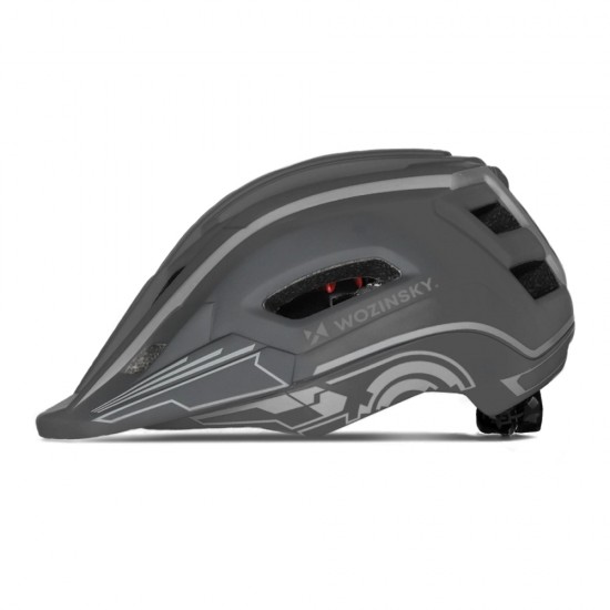 Wozinsky Kids' Full Face Bike Helmet with USB Rear Light S - Gray