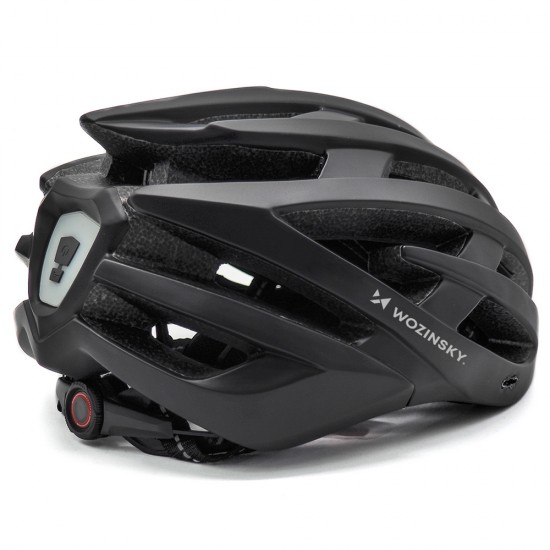 Wozinsky MTB Bike Helmet with Removable Visor and Rear USB Light L - Black