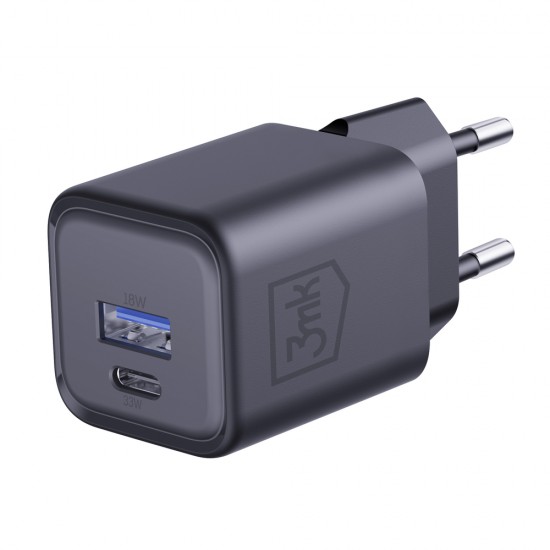 3mk Hyper Charger PD 33W GaN QC4+ PPS AFC FCP SCP 1A1C Wall Charger - Black