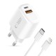 Tech-Protect NCA45W-GAN 2-Port 45W Wall Charger - White