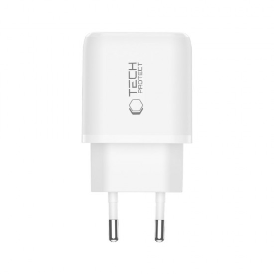 Tech-Protect NCA45W-GAN 2-Port USB-C / USB-A 45W Wall Charger - White